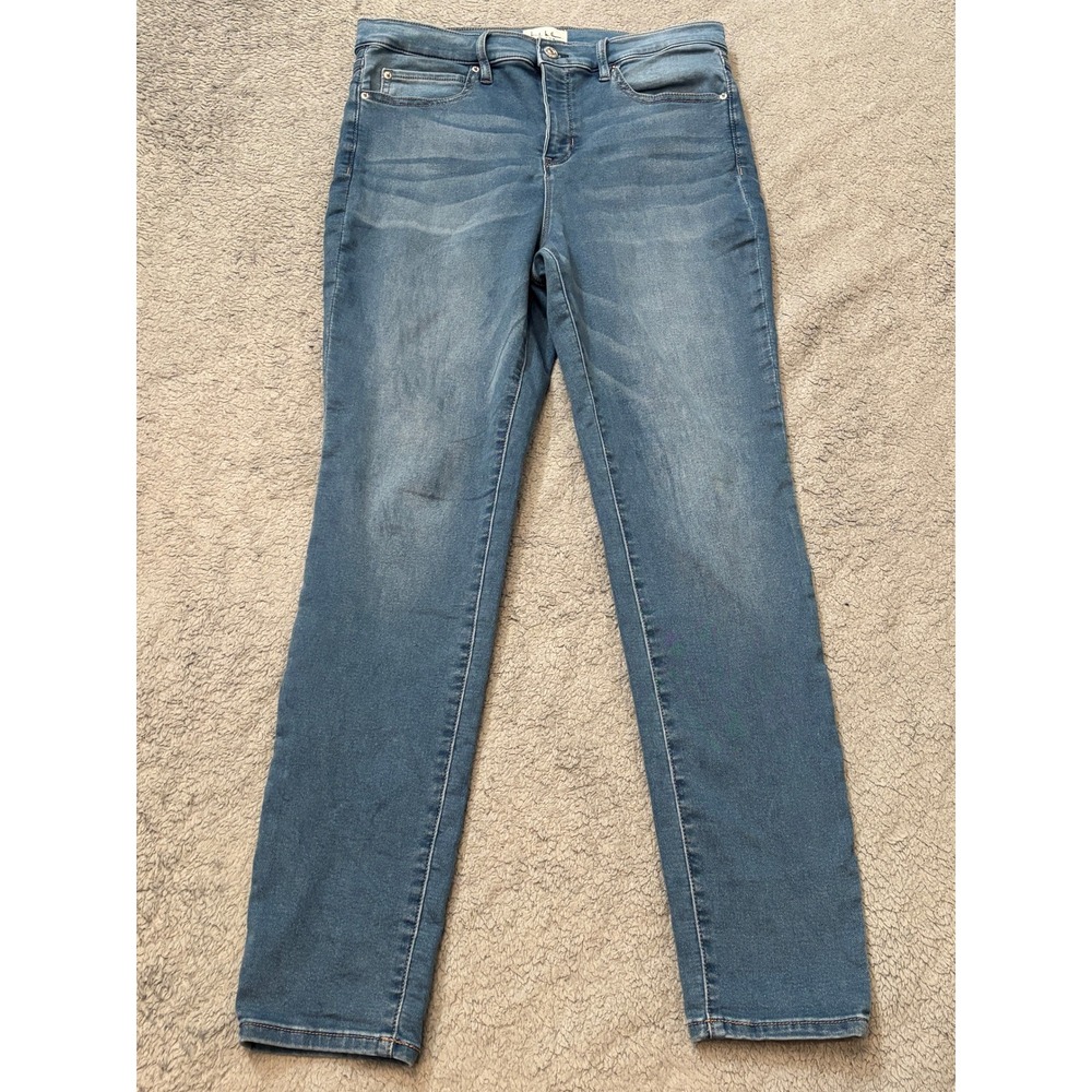 Nicole Miller New York Soho High Rise Ankle Skinny Jeans Blue Medium Wash 12